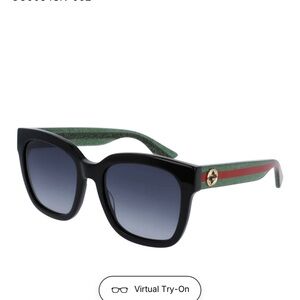 Gucci Black and Green Sunglasses